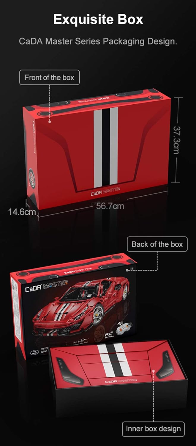 dOMOb Italian Super Car Building Blocks Kit – Bricks Toys for 14+ Age Kids, Teens & Adults – Model 1:8 Build Set – Original MOC Design – 3236 Pieces – for Boys, Hobbyist