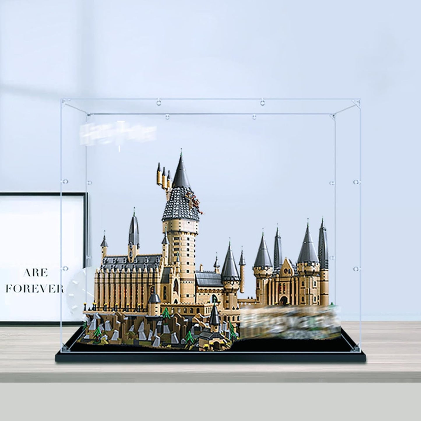 Acrylic Display Case Clear Show Box.Display Box for Lego Harry Potter Hogwarts Castle 71043 Building Model. (Only Storage Box,3mm) (Color base background version)