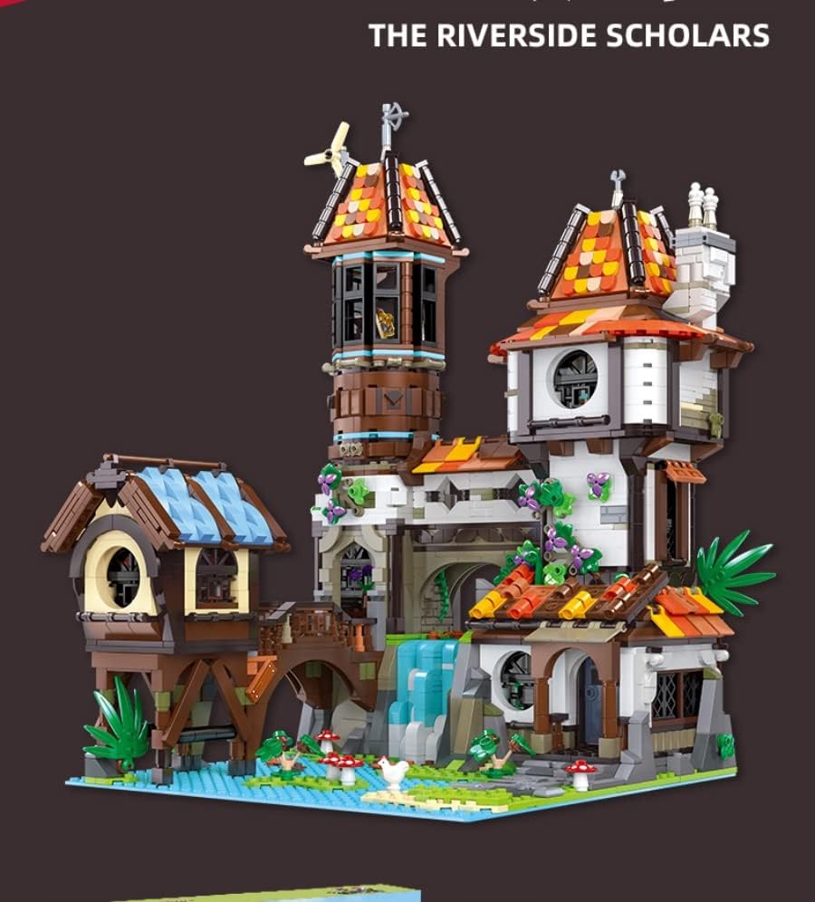 2488PCS Medieval Castle Village House Building kit Architectural Modular City Street View Toy for Adults Toy for Teens Building Blocks…