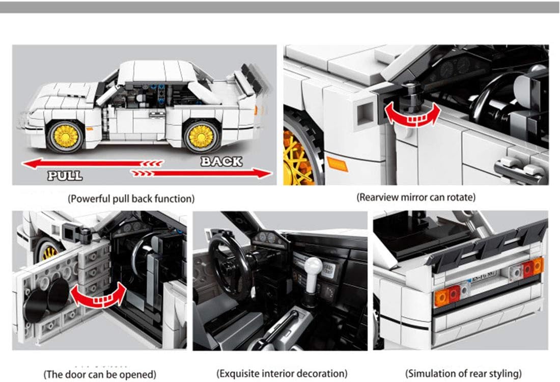 SAYN Technics Sports Car for BMW E30, 678 Pcs Technics Pull-Back Car Racing Car Building Bricks, Compatible with Lego Technic