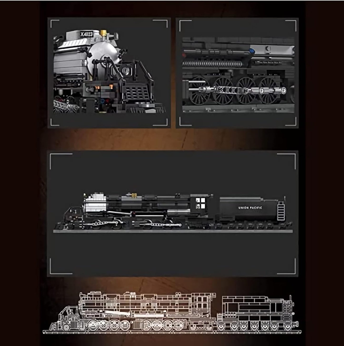 Technic Big Boy Locomotive Model Kit, 1608 Pieces Steam Train Building Set for Kids Adult, Compatible with Lego Technic