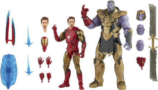 Marvel Hasbro Legends Series 6-inch Scale Action Figure 2-Pack Toy Iron Man Mark 85 vs. Thanos, Infinity Saga Character, Premium Design, 2 Figures and 8 Accessories