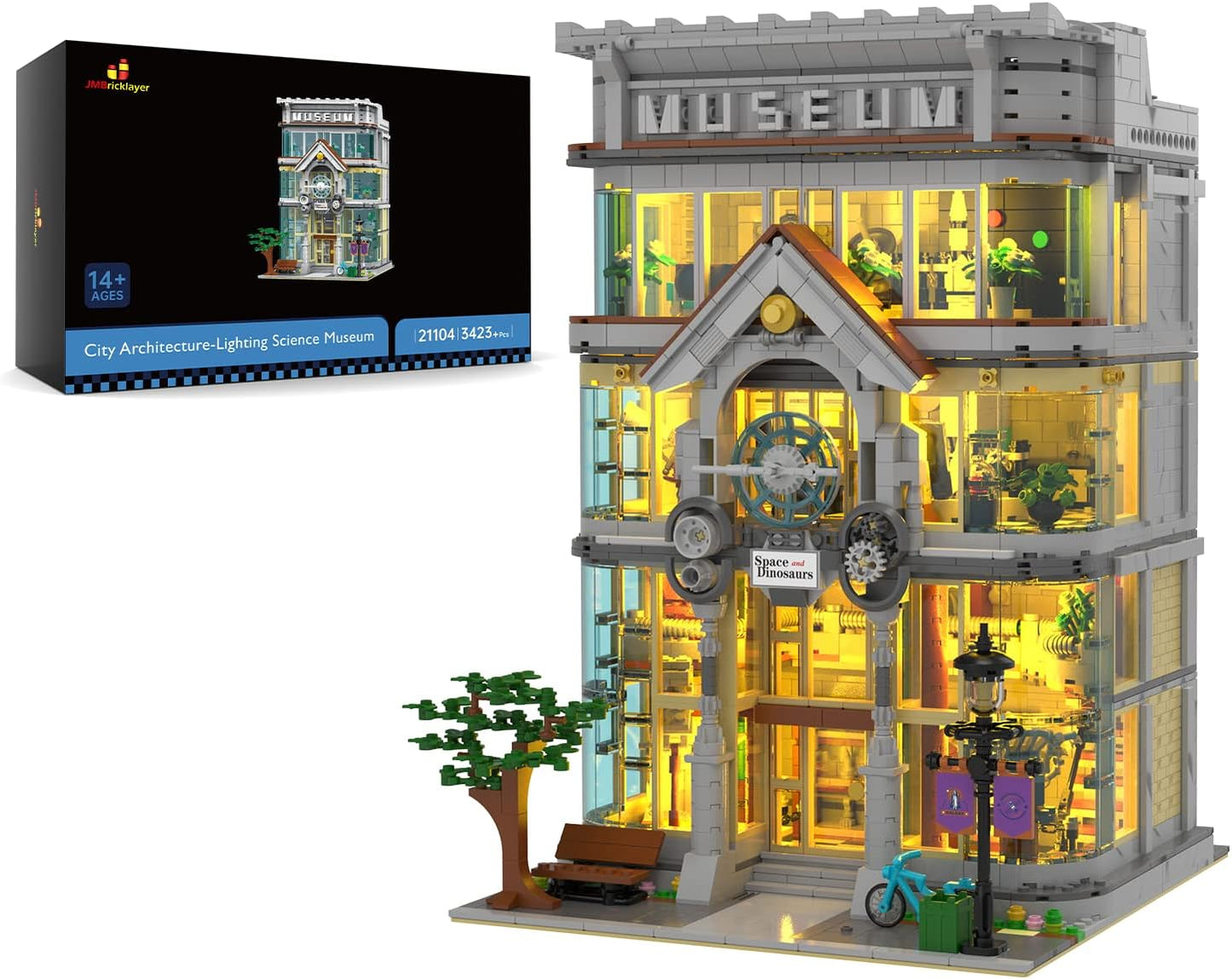 JMBricklayer 21104 Science Museum Building Sets for Adults - House Model Display and Collection Office Room Decor, City Technology Construction Sets Ideas Gifts, Educational Toys for Boys and Girls