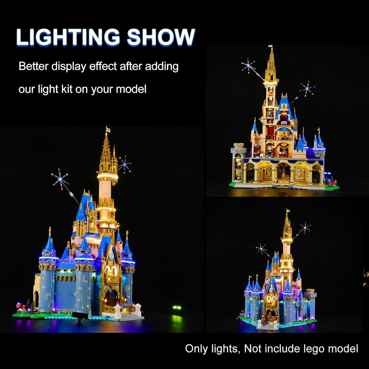 LED Lighting Kit for Lego 2023 Disney Castle 43222, LED Light Compatible with Lego 43222 Building Block Models (Not Include Lego Set)