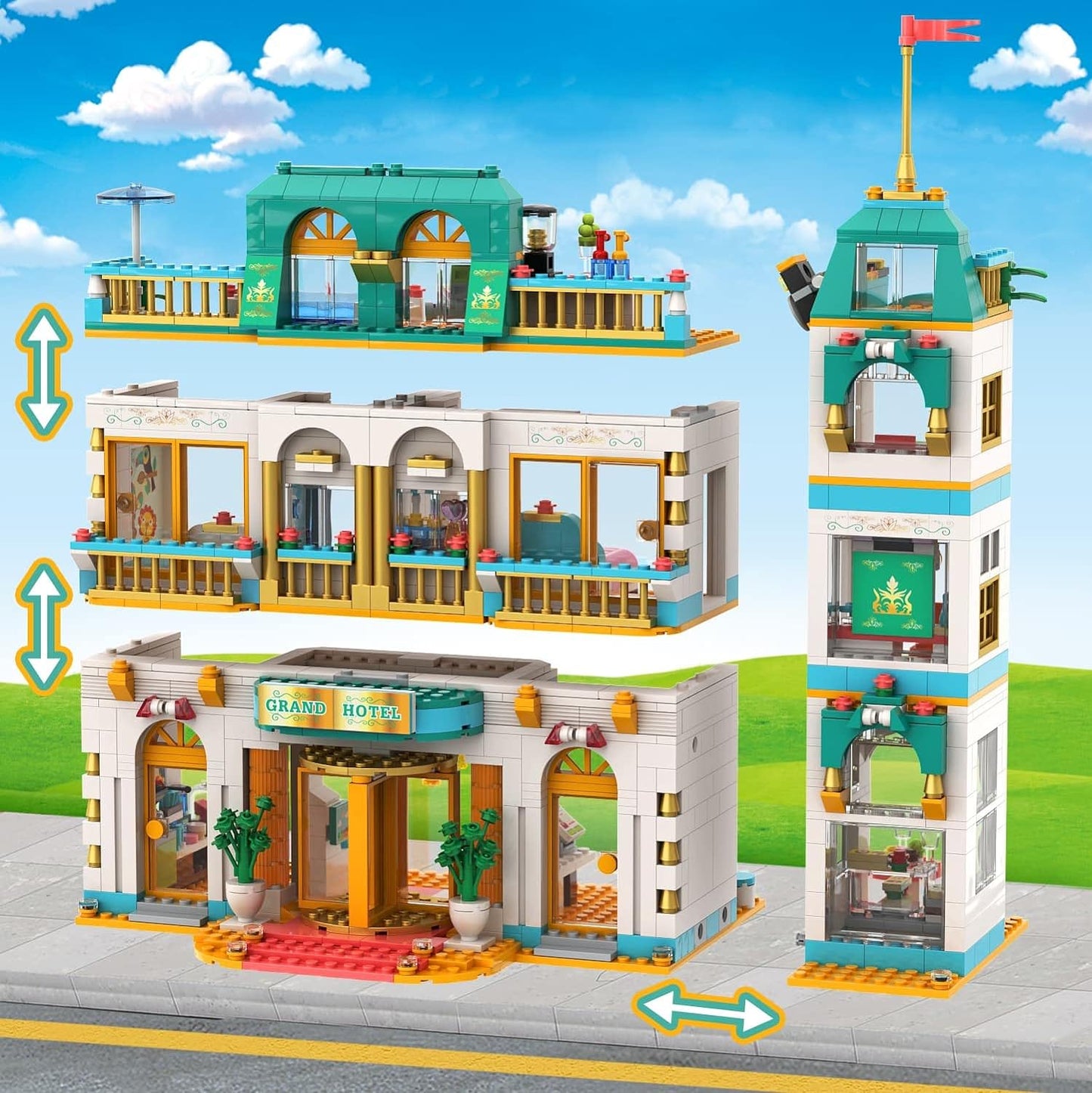 Friends Heartlake City Grand Hotel Building Kit, Girls House Building Blocks Toy Gift for Kids Girls Aged 6-12 (1639 Pieces)