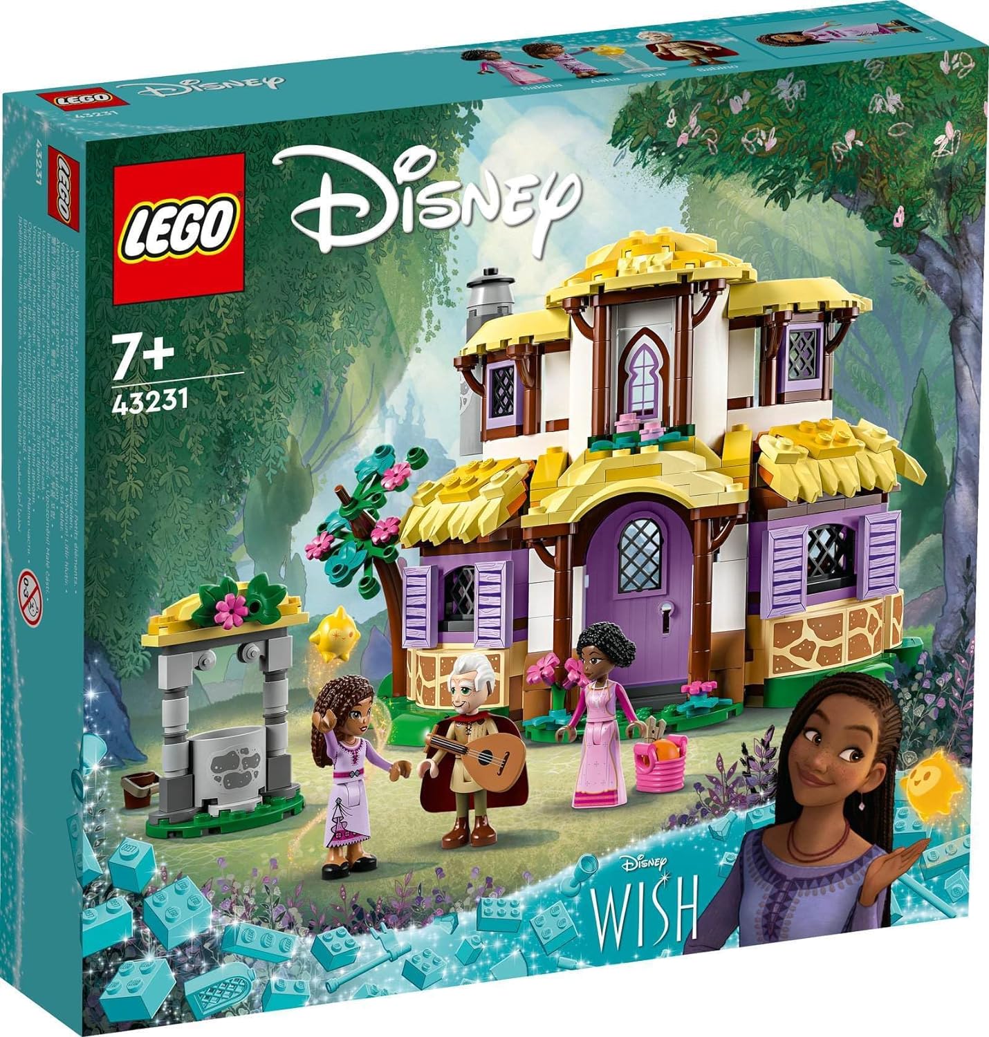 Lego Set of 4: 43223 Asha in the City of Rosas, 43224 King Magnificos Castle, 43231 Asha's Cottage & 30646 Vaianas Dolphin Bay