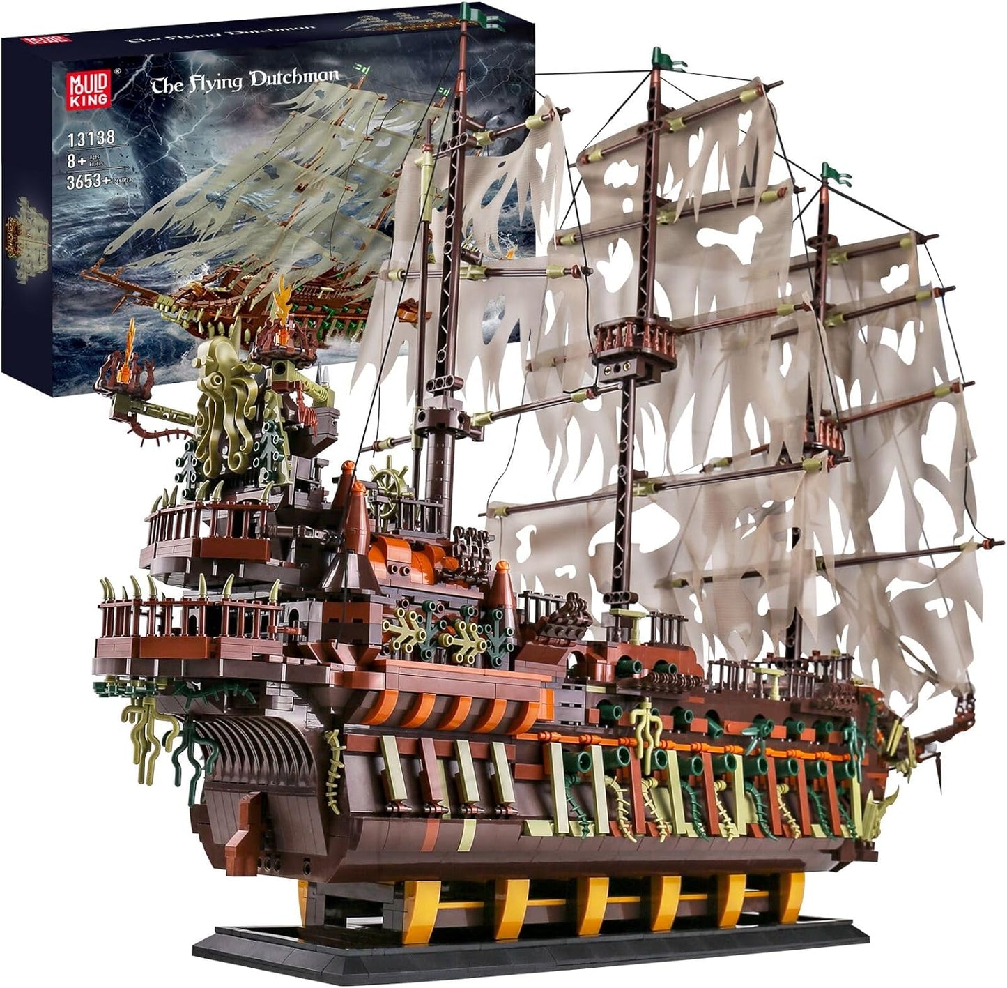 Mould King Large Pirates Ship Model Building Kits, MOC Dutchman Building Block Pirate Ship Construction Set to Build, Toys Gift for Kids Age 8+/Adult Collections Enthusiasts (3700+Pieces)