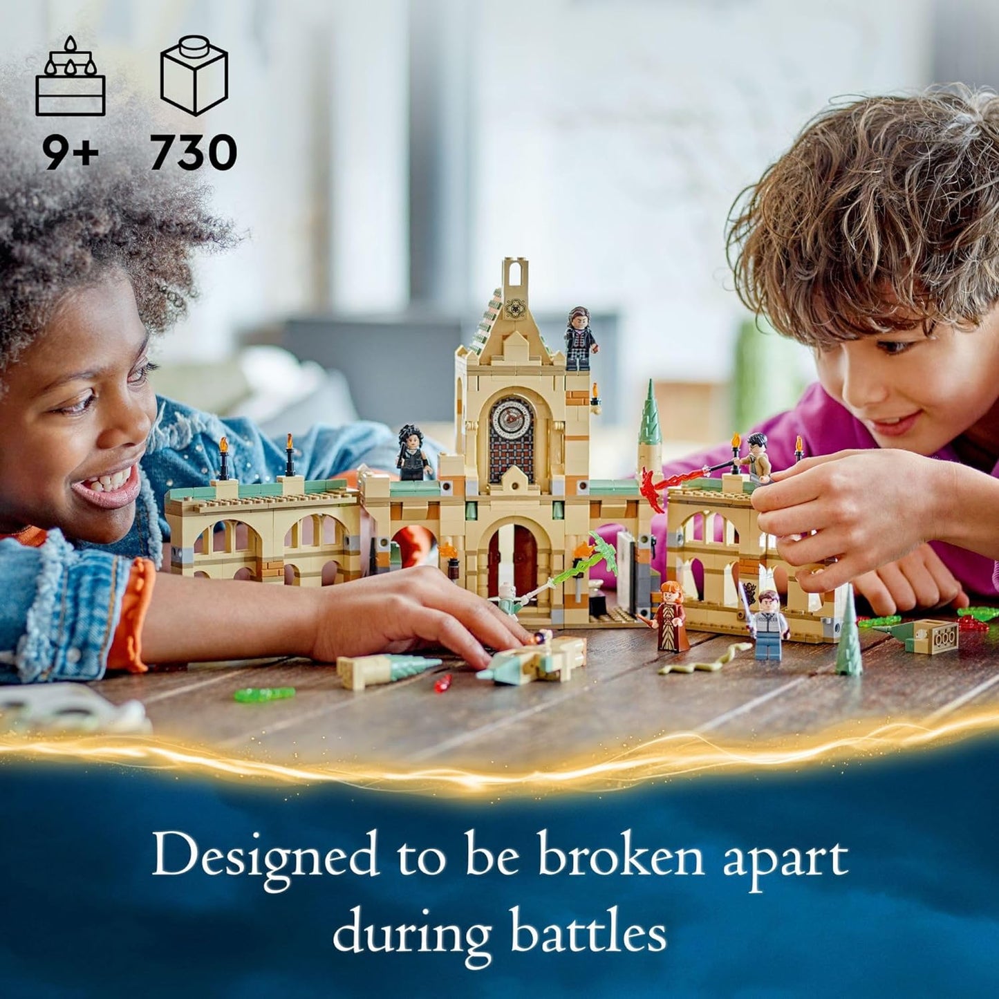 LEGO Harry Potter The Battle of Hogwarts Building Toy Set, Harry Potter Toy for Boys, Girls and Kids Ages 9+, Features a Buildable Castle Section and 6 Minifigures to Recreate an Iconic Scene, 76415
