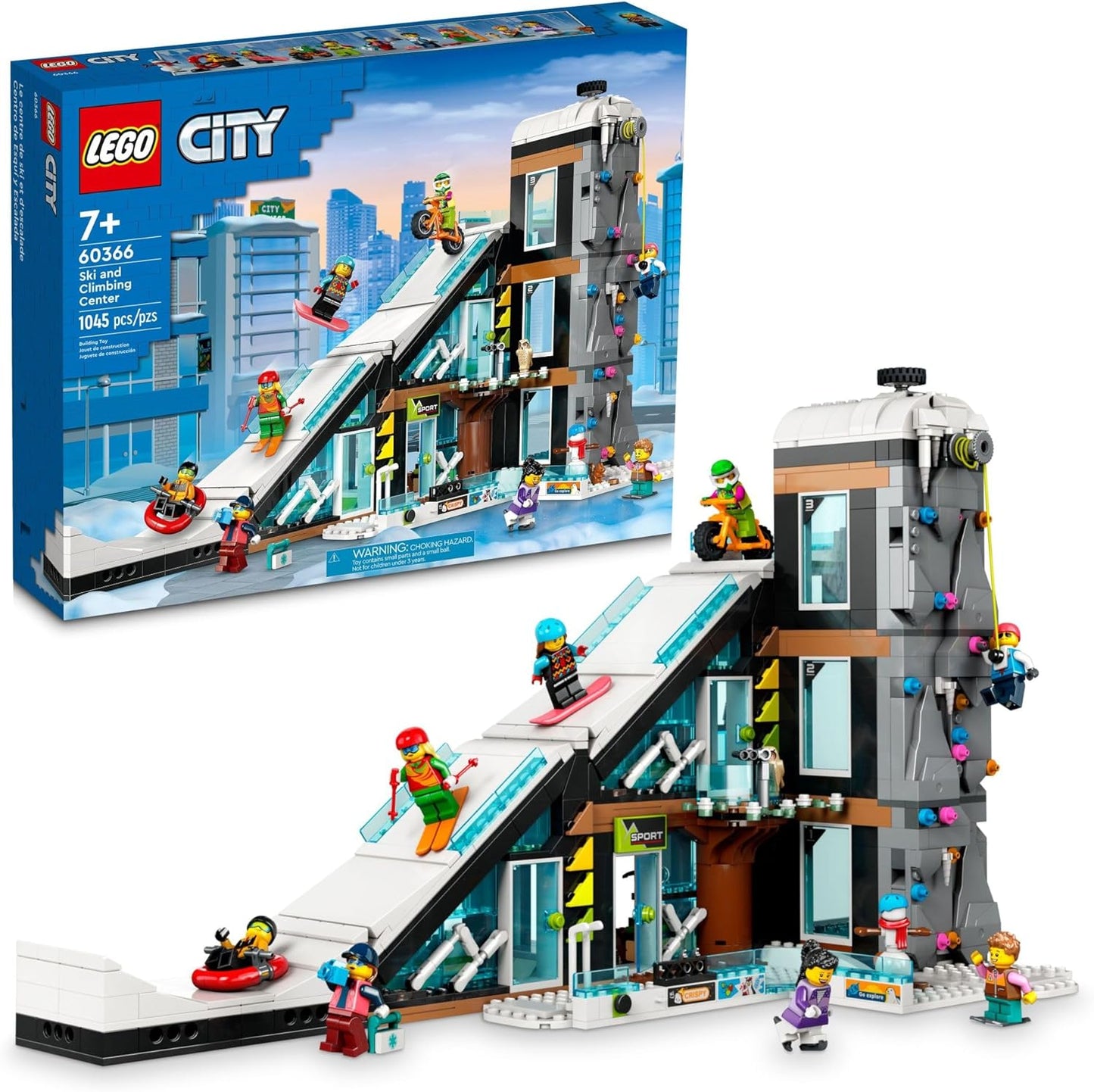 LEGO City Ski and Climbing Center Building Set, 1045 Pieces, for Kids Ages 7 and Up