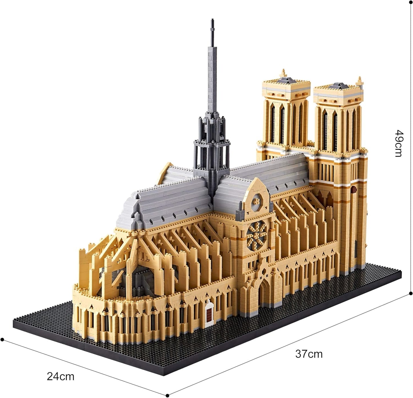 Architecture Sets for Adults French Notre Dame De Paris Collection Micro Blocks Famous Building Model Kits, Ideas DIY Mini Bricks Toy Gift for Kids (7380 Pieces)