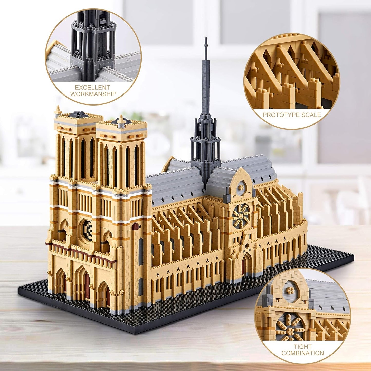 Architecture Sets for Adults French Notre Dame De Paris Collection Micro Blocks Famous Building Model Kits, Ideas DIY Mini Bricks Toy Gift for Kids (7380 Pieces)