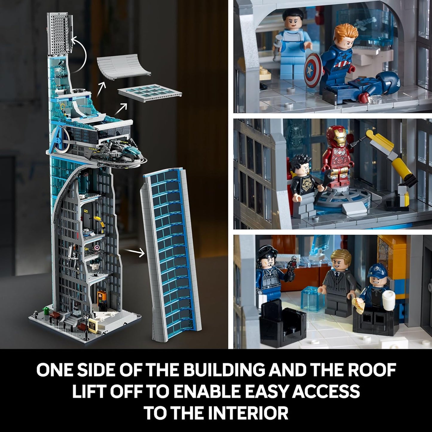 LEGO Marvel Avengers Tower Building Kit, Detailed Recreation of The Iconic HQ Featuring Classic Movie Scenes, 31 Figures and Authentic Accessories, Gift for Marvel Fans and Model-Makers, 76269