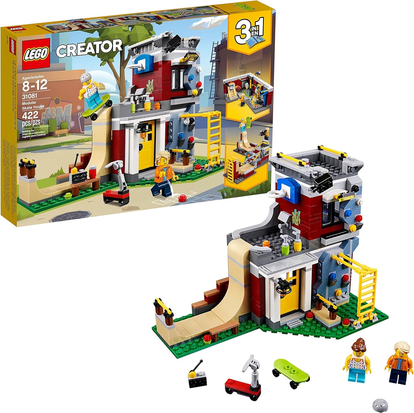 LEGO Creator 3in1 Modular Skate House 31081 Building Kit (422 Piece)